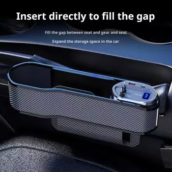Автомобильный органайзер для заполнения щелей сиденья с подстаканником Большая вместимость Простая установка Универсальный USB Type-C Бокс для быстрой зарядки на переднее сиденье автомобиля D