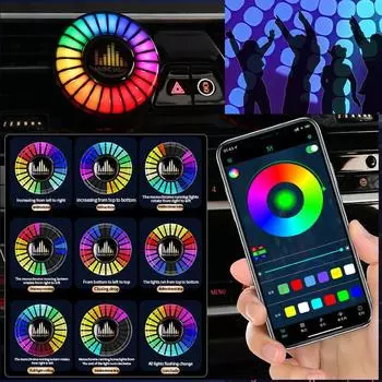 Автомобильный освежитель воздуха Ароматизатор Ароматерапия Интерьер Парфюм RGB Музыка Ритм Лампа Голосовой Подхват Атмосфера Свет