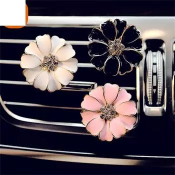 Автомобильный освежитель воздуха Camellia Daisy, автомобильный воздухозаборник, зажим для духов, универсальный кондиционер, автомобильный ароматизатор для ароматерапии A01