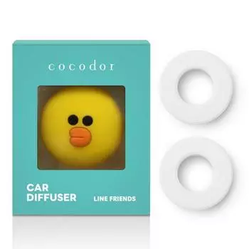 Автомобильный освежитель воздуха Cocodor Line Friends, вентиляционного типа основной продукт + сменный блок, 2 шт., 1 комплект, Sally (Французская лаванда), лучший персонаж Кореи