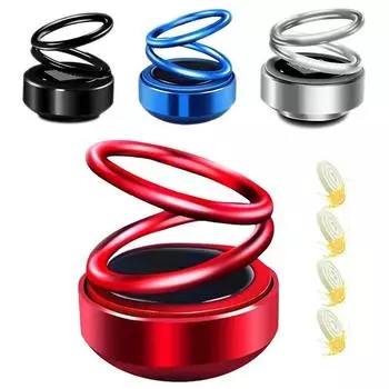 Автомобильный освежитель воздуха для ароматерапии на солнечной энергии, двойное кольцо, вращающееся украшение для приборной панели, экологический автодиффузор, парфюмерия синий