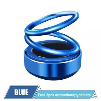 Автомобильный освежитель воздуха для ароматерапии на солнечной энергии, двойное кольцо, вращающееся украшение для приборной панели, экологический автодиффузор, парфюмерия серебряный