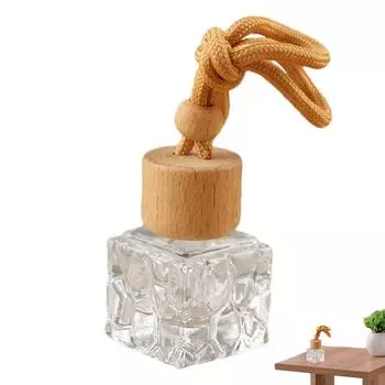 Автомобильный освежитель воздуха, флакон духов, автомобильное ароматерапевтическое эфирное масло, пустая бутылка, подвесной диффузор для автомобиля, бутылка-подвеска с деревянными вставками