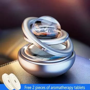 Автомобильный освежитель воздуха, интерьерная подвеска, голова тигра, вращающиеся аксессуары для ароматерапии на солнечной энергии, оригинальные духи для мужчин и женщин 2x Aromatherapy Tablet чёрный