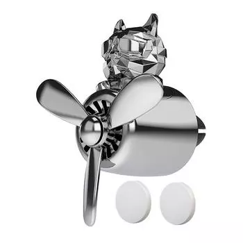 Автомобильный освежитель воздуха милый бульдог пилот автомобильный диффузор вращающийся пропеллер автомобильные освежители воздуха украшение для автомобилей серебряный