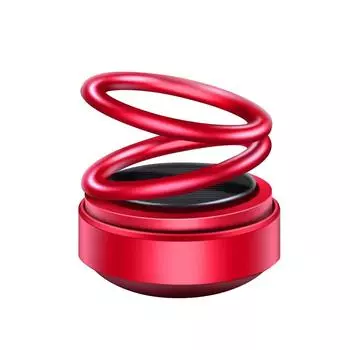 Автомобильный освежитель воздуха на солнечной энергии, двойные кольца, вращающаяся подвеска, вращающийся диффузор для ароматерапии, приборная панель, парфюмерный ароматизатор, авто орнамент красный