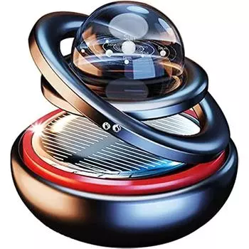 Автомобильный освежитель воздуха на солнечной энергии, межзвездная подвеска, двойное кольцо, ароматерапия (черный) 13x7x7cm