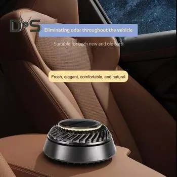 Автомобильный освежитель воздуха на солнечной энергии, автоматический вращающийся долговечный ароматизатор для очистки воздуха, автоматический ароматерапевтический диффузор, орнамент, аксессуары для салона автомобиля Gulong чёрный