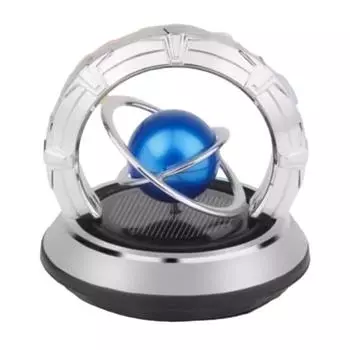 Автомобильный освежитель воздуха на солнечной энергии, вращающийся двойной кольцевой планетарный долговечный ароматизатор для очистки воздуха, автоматический ароматерапевтический диффузор, орнамент, аксессуары для салона автомобиля синий