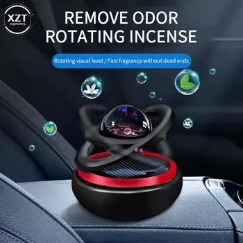 Автомобильный освежитель воздуха на солнечной энергии, вращающийся ароматерапевтический декор, авто флавориновые аксессуары, интерьер, оригинальный диффузор для духов для мужчин и женщин