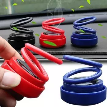 Автомобильный освежитель воздуха на солнечных батареях, украшение для автофургона, вращающееся двойное кольцо, левитация, ароматерапия с деревянной таблеткой для ароматизатора