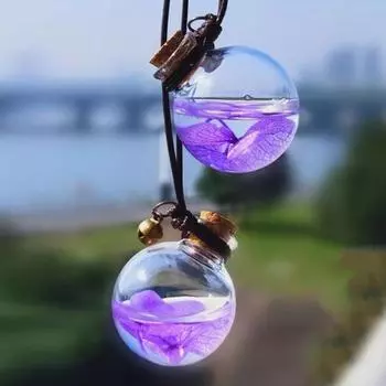 Автомобильный освежитель воздуха, подвесной флакон для духов с цветком, авто эфирные масла, флакон для духов, диффузор, автомобильные украшения прозрачный розовый