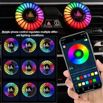 Автомобильный освежитель воздуха RGB Музыкальный ритм Лампа Голосовой Подбор Освещения Атмосфера Выпускной патрубок Ароматизатор Воздуховод Ароматерапия Духи для интерьера