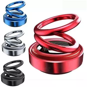 Автомобильный освежитель воздуха с двумя кольцами на солнечной батарее чёрный