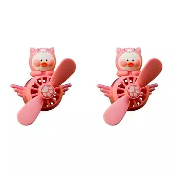 Автомобильный освежитель воздуха с вращающимся пропеллером в виде розовой утки, диффузор для духов