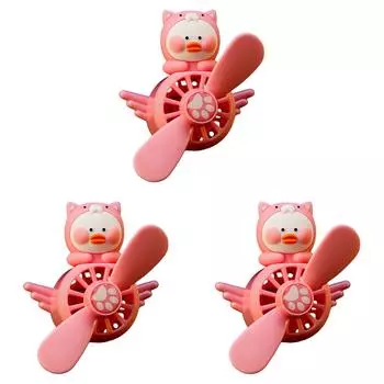 Автомобильный освежитель воздуха с вращающимся пропеллером в виде розовой утки, диффузор для духов