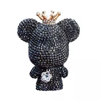 Автомобильный освежитель воздуха со стразами и медведем, крепление к вентиляционному отверстию, длительный аромат, удаление запаха, зажим, тип автомобильного воздуховыпускного отверстия, диффузор для ароматерапии, автомобиль белый