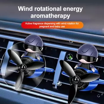 Автомобильный освежитель воздуха, вращающийся пропеллер, воздуховыпускное отверстие, зажим для духов, салон автомобиля, ароматерапия, диффузор для духов, украшение для стайлинга автомобиля чёрный