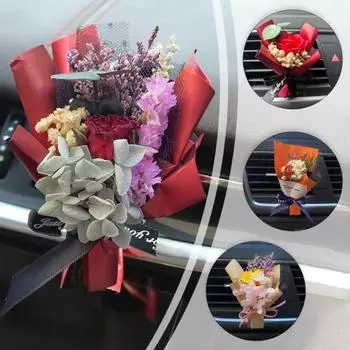 Автомобильный освежитель воздуха, зажим для вентиляции, мини-букет из сушеных цветов, авто ароматерапия, автомобильный незаменимый аксессуар E