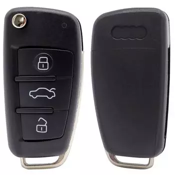 Автомобильный откидной чехол для дистанционного ключа, чехол с 3 кнопками для A3 A4 A6 Q7 S6 TT Quattro TT A4 A6 A8 2006-2013, защитный держатель для дистанционного ключа чёрный