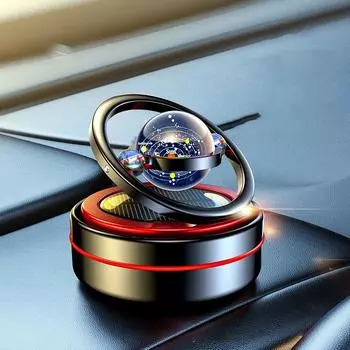 Автомобильный парфюм Автомобильная ароматерапия Алюминиевый солнечный сплав Двойное кольцо Подвеска вращающийся орнамент Автомобильные аксессуары чёрный