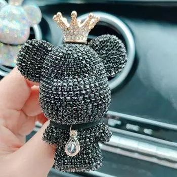 Автомобильный парфюм, простой в установке, тонкая работа, освежитель вентиляционного отверстия автомобиля в форме медведя розовый