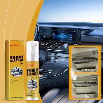 Автомобильный пенный очиститель с нейтральным pH, спрей для очистки салона автомобиля, для очистки кожаных и тканых сидений, очиститель салона автомобиля U6V8 белый
