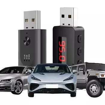Автомобильный передатчик-приемник Bluetooth-совместимый Hands-free Call Mini USB Power Car Kit со светодиодным дисплеем для автомобильного FM-радио MP3 M08 5.3