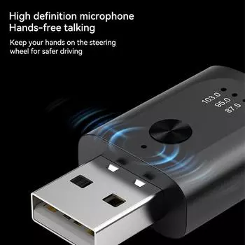 Автомобильный передатчик-приемник Bluetooth-совместимый Handsfree BT5.3 Mini USB Power Car Kit Авто Беспроводное аудио для автомобиля FM-радио MP3 чёрный