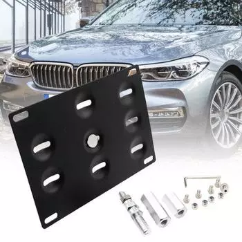 Автомобильный передний бампер Буксирный крюк Держатель кронштейна для крепления номерного знака для BMW E