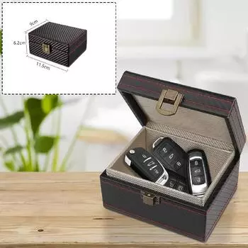 Автомобильный перехватчик сигнала без ключа, черный чехол из искусственной кожи, противоугонный брелок, экранирующий сигнал RFID, радиационная безопасность