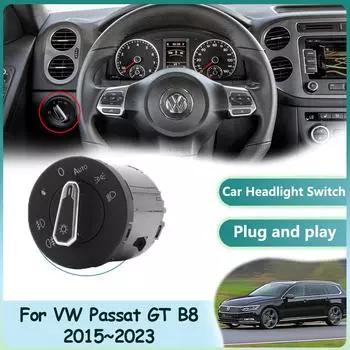 Автомобильный переключатель фар для Volkswagen VW Passat GT B8 2015~2024, автоматический датчик освещения, ремонт, аксессуары для интерьера