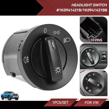 Автомобильный переключатель фар, ручка управления противотуманными фарами 1K0941431B 1K0941431BB для VW Golf MK5 MK6 GTI Jetta Tiguan Passat B6 Touran