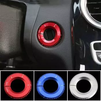 Автомобильный переключатель зажигания, накладка для ключей, круглые наклейки с отверстиями для Mercedes Benz AC Class GLA CLA GLC W205 W212 X253 C117 красный