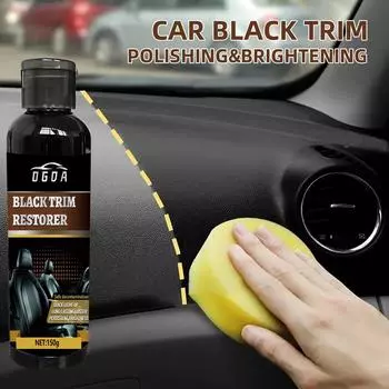 Автомобильный пластик, черный воск для приборной панели, усилитель блеска шин и крем для ухода за сиденьями из искусственной кожи, восстановление блеска, защита от старения