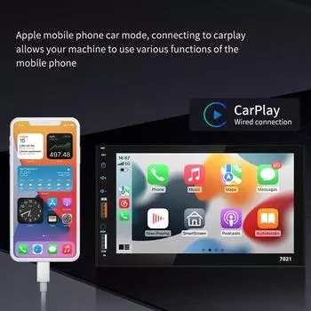 Автомобильный плеер Acodo MP5, 7-дюймовый проводной Carplay, Android Auto, двойной порт USB, TF-карта, Bluetooth, FM-радио, сенсорный экран, вход заднего хода
