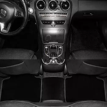 Автомобильный плюшевый коврик для пола, нескользящий, не царапающий, аксессуары для салона, индивидуальный коврик для большинства моделей 5-местных автомобилей, автомобильные аксессуары чёрный