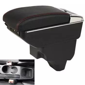Автомобильный подлокотник для Peugeot 2008, модернизированный подлокотник, ящик для хранения, автомобильные аксессуары, выдвижной, 2019 2020 2021 чёрный