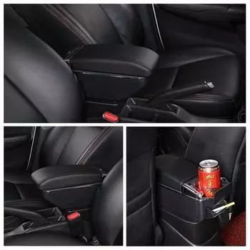 Автомобильный подлокотник для SUZUKI SX4 2011-2022, модернизированный ящик для хранения, автомобильные аксессуары, выдвижной двухслойный чёрный
