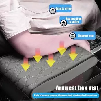 Автомобильный подлокотник, коврик из пены с эффектом памяти, удобный водонепроницаемый широкий коврик для подлокотника для автомобиля, внедорожника, грузовика L чёрный
