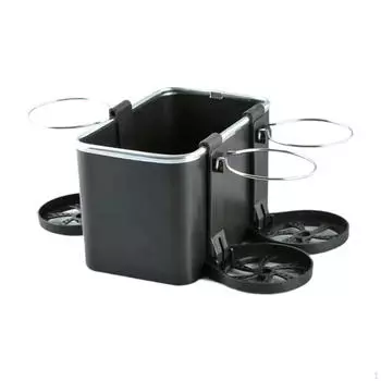 Автомобильный подлокотник, ящик для хранения, центральный органайзер, держатель для салфеток с 3 подстаканниками чёрный