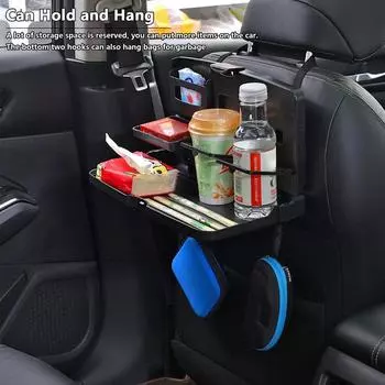 Автомобильный поднос для еды и напитков на заднее сиденье автомобиля, поднос для путешествий на заднее сиденье автомобиля, рабочий стол для обеда в автомобиле, переносной поднос для еды чёрный
