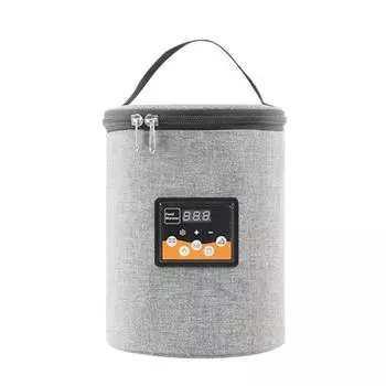 Автомобильный подогреватель детских бутылочек, портативный дорожный подогреватель для бутылочек с молоком, подогреватель бутылочек для кормления с постоянной температурой и дисплеем температуры для путешествий в автомобиле, кемпинга серый