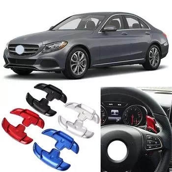 Автомобильный подрулевой переключатель передач для Mercedes C-Class 2015 2016 2017 2018, легкосплавный руль DSG, расширение подрулевых переключателей серебряный