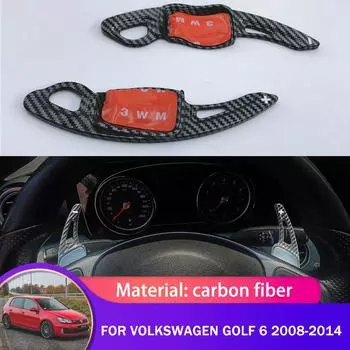 Автомобильный подрулевой переключатель передач для Volkswagen VW Golf 6 Mk6 Jetta SportWagen Vento Variant 5K 2008 ~ 2013 DSG из углеродного волокна 2 PCS