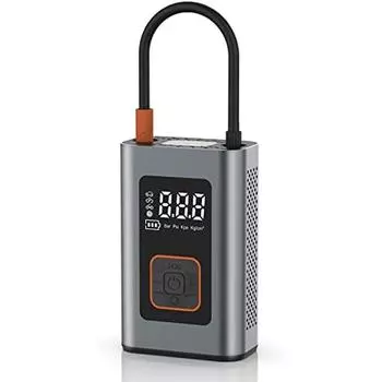 Автомобильный портативный воздушный компрессор 150PSI Автоматический воздушный насос Аккумуляторная батарея Power Bank с цифровым ЖК-дисплеем / светодиодным фонариком Электрический накачиватель шин для автомобиля 15x20x5cm