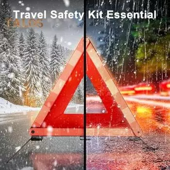 Автомобильный предупреждающий треугольник, одобренный ЕС, компактный складной светоотражающий треугольник безопасности, видимость 200 м, соответствующий правовому стандарту, предупреждающий об опасности поломки автомобиля A