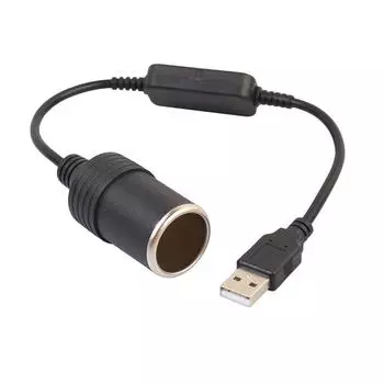 Автомобильный преобразователь питания, повышающий переходник USB-штекер на прикуриватель 5 В - 12 В, адаптер для прикуривателя, кабель питания для автомобильных аксессуаров для видеорегистратора