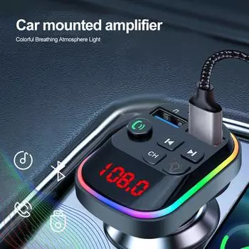 Автомобильный приемник Bluetooth FM-передатчик Беспроводной аудиоадаптер MP3-плеер Hands Free Быстрое автомобильное зарядное устройство USB Bluetooth-комплект для автомобиля