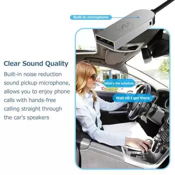 Автомобильный приемник BT Адаптер 3,5 мм от AUX к BT5.0 Встроенный микрофон Совместимый вход AUX чёрный